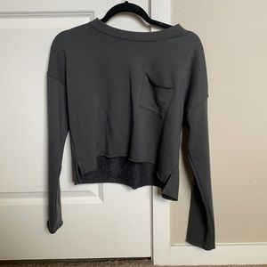 Aerie cropped Charcoal sweater